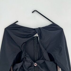 Coperni Cutout Twisted Jersey Black Mini Dress